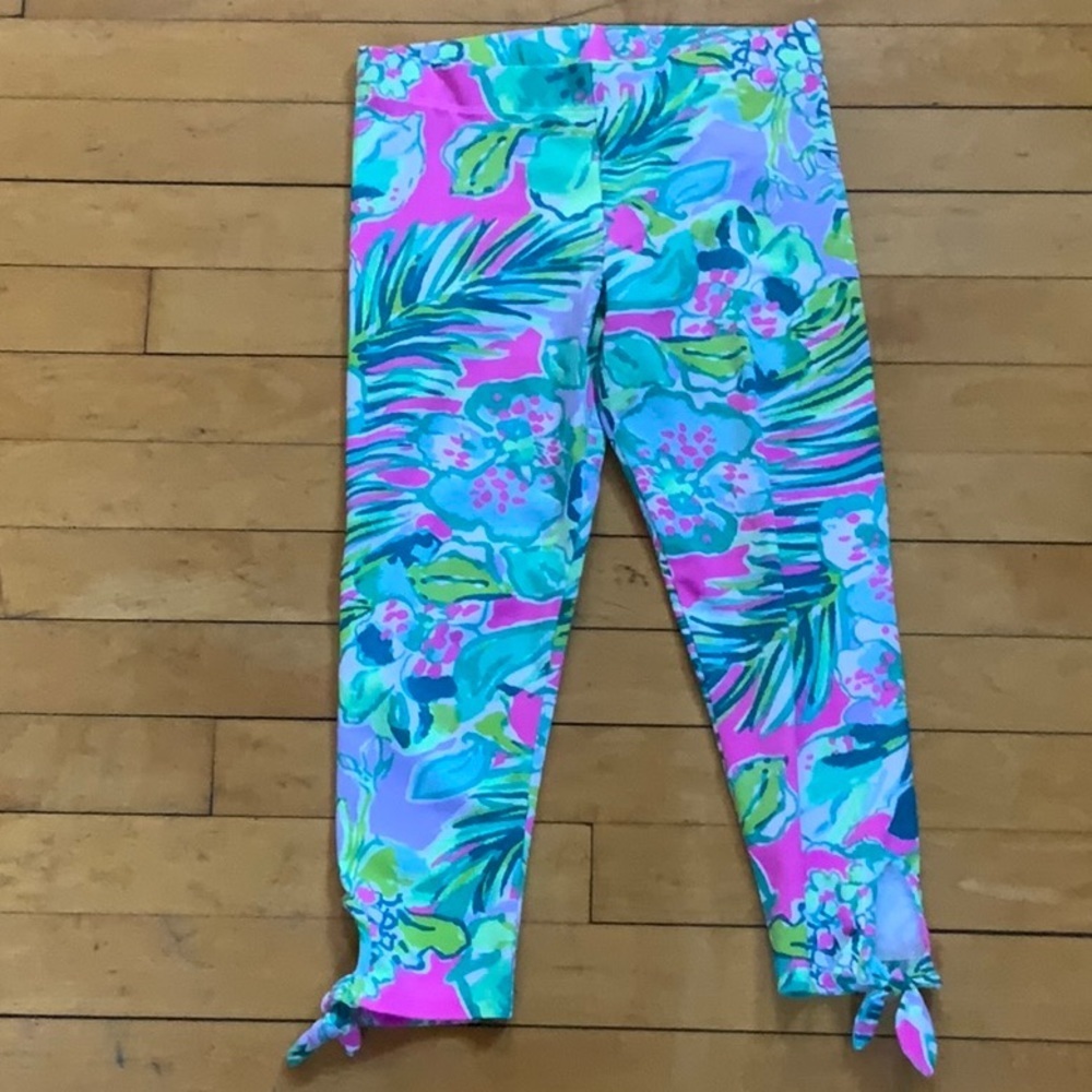 Lily Pulitzer girls size L‎ 8-10 Floral crop leggings
